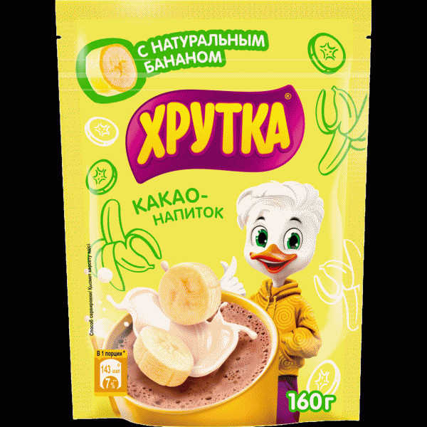 Какао-напиток Хрутка с бананом 160г - в магазине «Чижик»