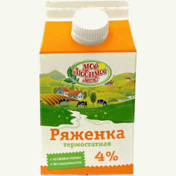 Ряженка Мое Любимое Лето 4% БЗМЖ 450г - в магазине «Чижик»