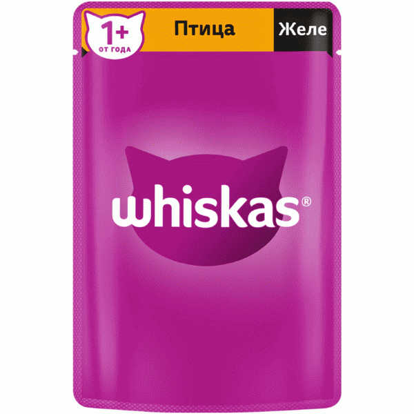 Корм Whiskas Желе Птица для взр. кошек 75г - в магазине «Чижик»