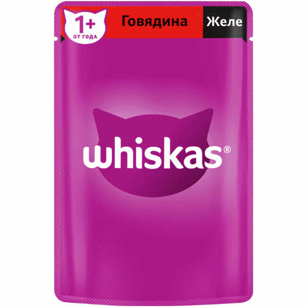 Корм Whiskas Желе с говядиной для взр. кошек 75г - в магазине «Чижик»