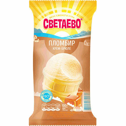 Мороженое СВЕТАЕВО пломбир крем-брюле 100г - в магазине «Чижик»