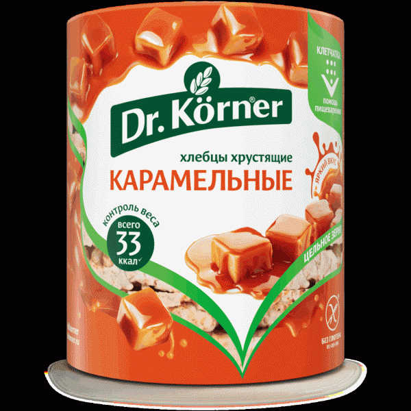 Хлебцы Dr.Korner Карамельные без глютена 90г - в магазине «Чижик»