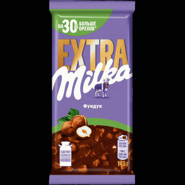Шоколад Milka extra молоч. Фундук 140г - в магазине «Чижик»
