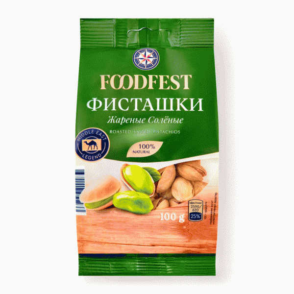Фисташки FOODFEST жареные соленые 100г - в магазине «Чижик»