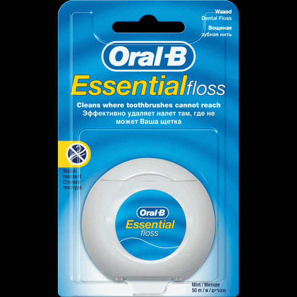 Зубная нить Oral-B Essential Floss вощеная Мята 50м - в магазине «Чижик»