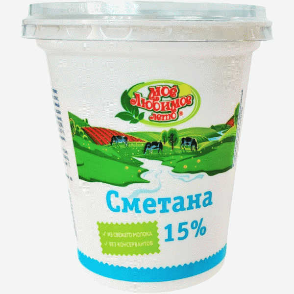 Сметана Мое Любимое Лето 15% 300г - в магазине «Чижик»