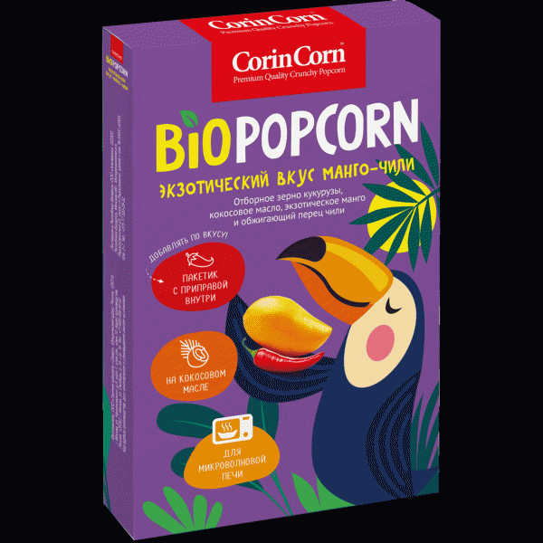 Попкорн Corincorn со вкусом Манго-Чили для СВЧ 105г - в магазине «Чижик»