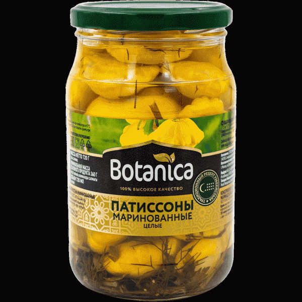 Патиссоны Botanica маринованные целые 680г - в магазине «Чижик»