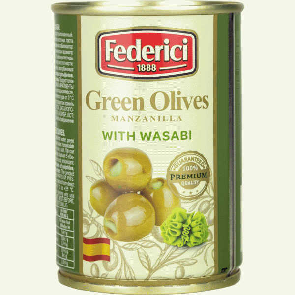 Оливки Federici с васаби 292г - в магазине «Чижик»