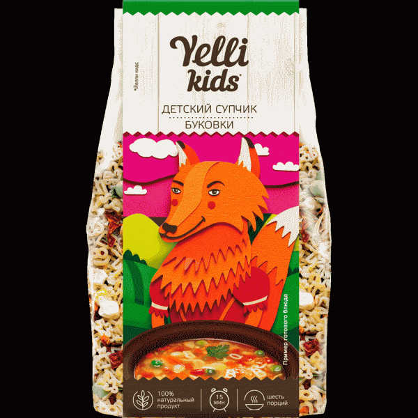 Суп Yelli Kids Буковки детский 80г - в магазине «Чижик»
