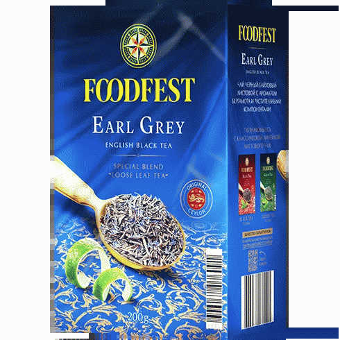 Чай FOODFEST Earl Grеy черный с ароматом бергамота 200г - в магазине «Чижик»