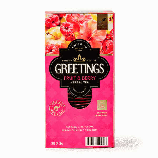 Напиток GREETINGS Fruit Berry чайный каркаде 25х2г - в магазине «Чижик»