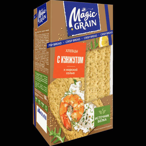 Хлебцы Magic Grain с кунжутом и морской солью 160г - в магазине «Чижик»
