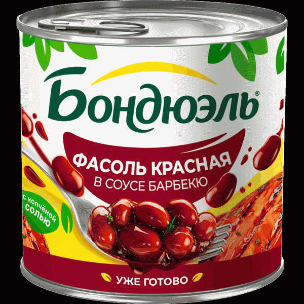 Фасоль Бондюэль красная в томат. соусе Барбекю 400г - в магазине «Чижик»