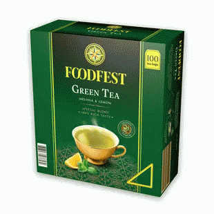 Чай FOODFEST Green Tea Melissa and Lemon зеленый 100x1.5г - в магазине «Чижик»