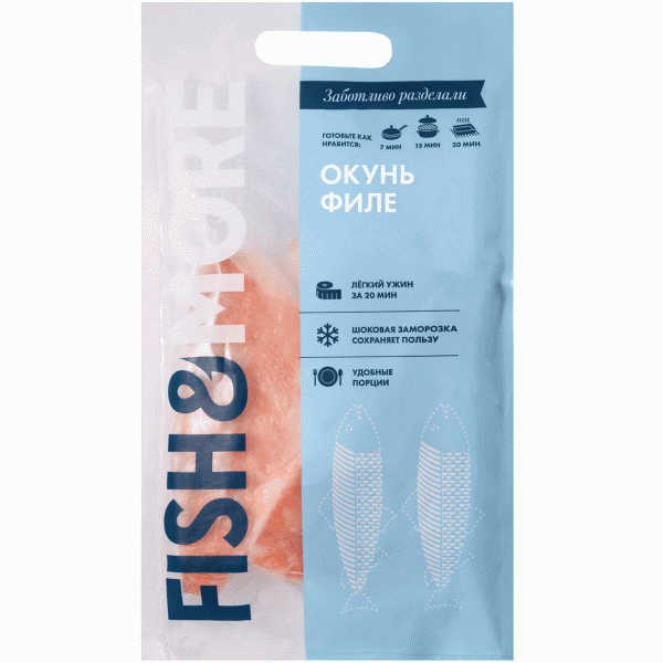 Окунь Fish&More морской филе на коже зам. 500г - в магазине «Чижик»