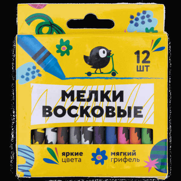 Набор мелков восковых 12шт - в магазине «Чижик»