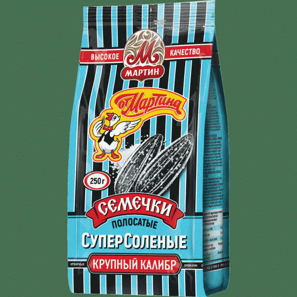 Семечки От Мартина супер-соленые круп. калибр 250г - в магазине «Чижик»