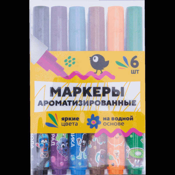 Набор маркеров ароматизированные 6шт - в магазине «Чижик»