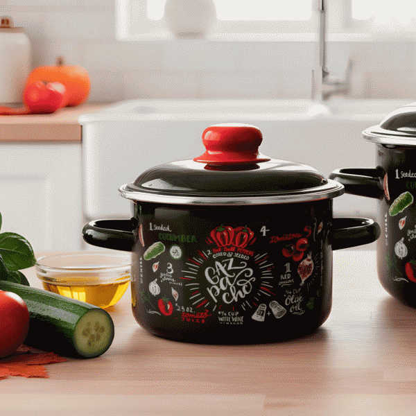 Кастрюля Appetite Gazpacho эмалированная 2л - в магазине «Чижик»