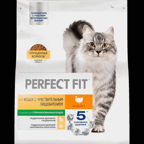 Корм сухой Perfect Fit Индейка для кошек 1,2кг - в магазине «Чижик»