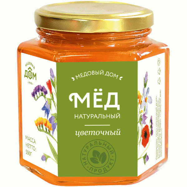 Мед Медовый Дом натуральный цветочный 500г - в магазине «Чижик»