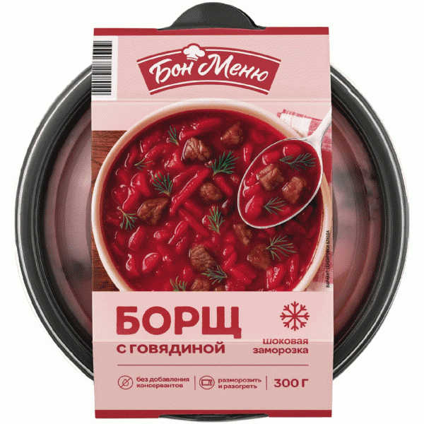 Борщ БОН МЕНЮ с говядиной зам. 300г - в магазине «Чижик»