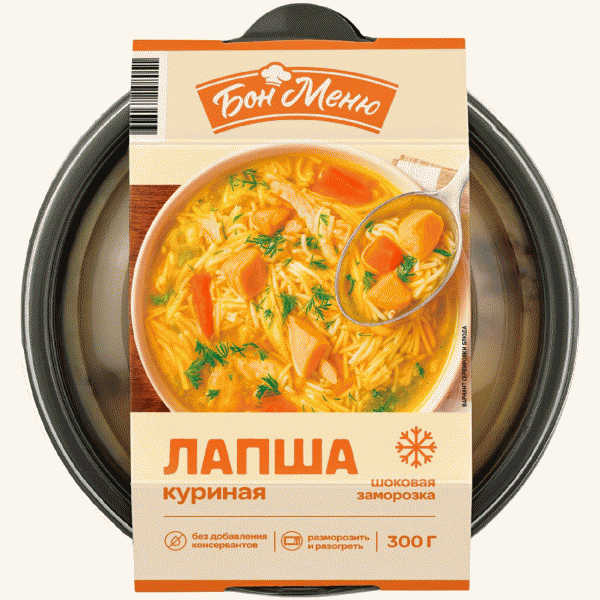 Суп БОН МЕНЮ Лапша куриная зам. 300г - в магазине «Чижик»