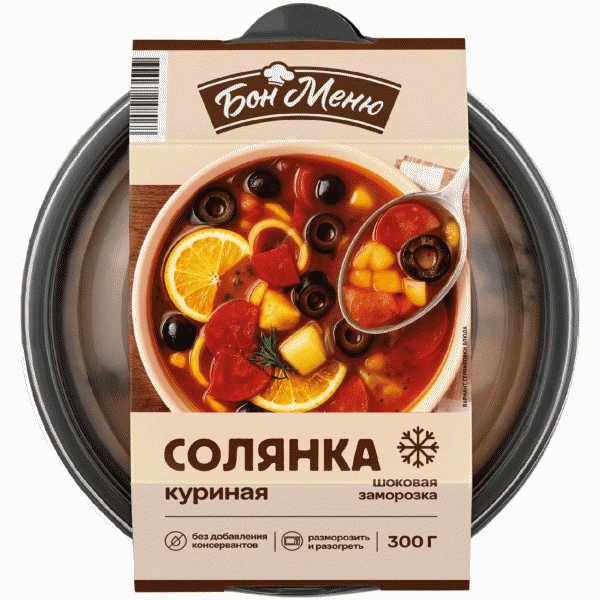 Суп БОН МЕНЮ Солянка куриная зам. 300г - в магазине «Чижик»