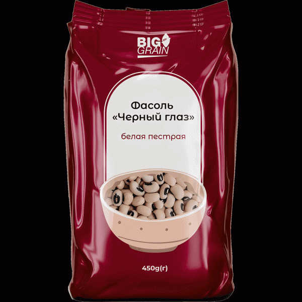 Фасоль Big Grain Черный глаз белая пестрая 450г - в магазине «Чижик»