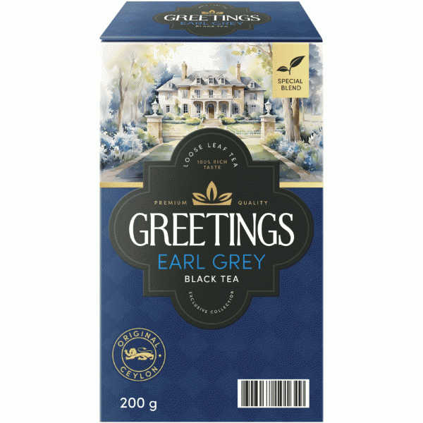 Чай GREETINGS Earl Grey черный листовой 200г - в магазине «Чижик»