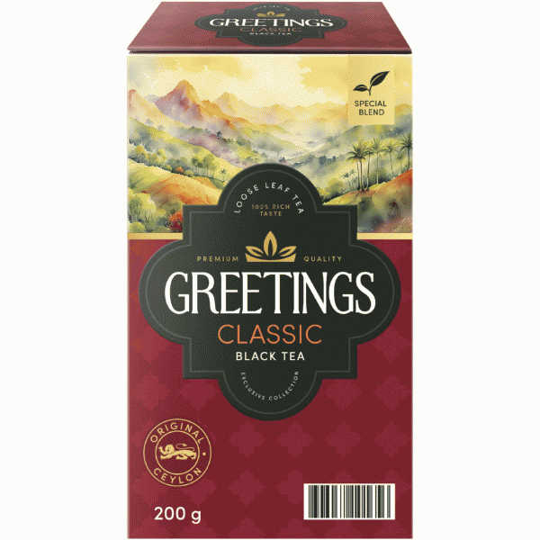 Чай GREETINGS Classic черный листовой 200г - в магазине «Чижик»