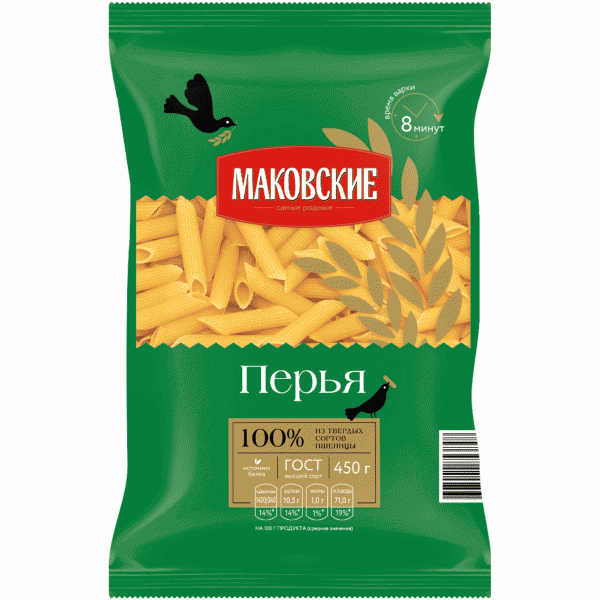 Макароны МАКОВСКИЕ Перья 450г - в магазине «Чижик»