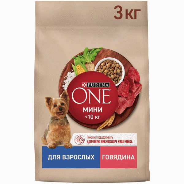 Сухой корм Purina One для собак мелких пород с говядиной 3кг - в магазине «Чижик»