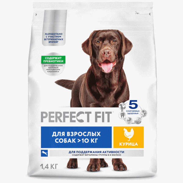 Сухой корм Perfect Fit с курицей для собак средних и крупных пород 1.4кг - в магазине «Чижик»