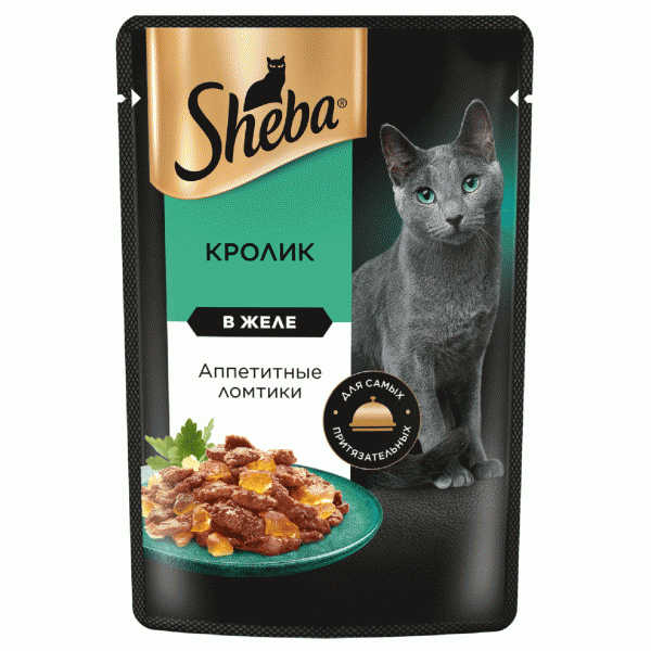 Корм влажный Sheba Ломтики кролик в желе для кошек 75г - в магазине «Чижик»