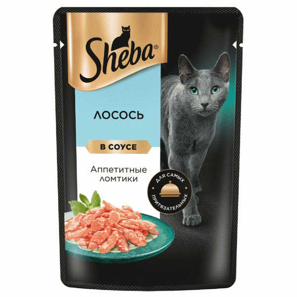 Корм влажный Sheba Ломтики лосось в соусе для кошек 75г - в магазине «Чижик»