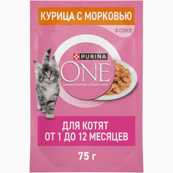 Корм Purina One курица с морковью для котят 75г - в магазине «Чижик»