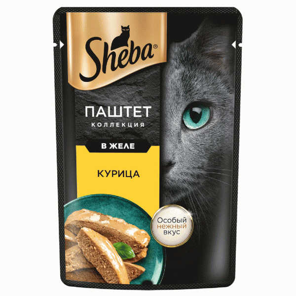 Корм влажный Sheba паштет курица в желе для кошек 75г - в магазине «Чижик»