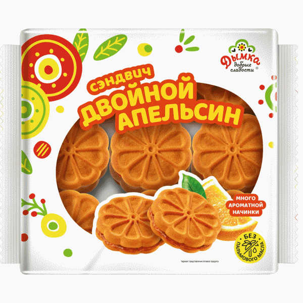 Печенье Дымка Добрые сладости Двойной апельсин 435г - в магазине «Чижик»
