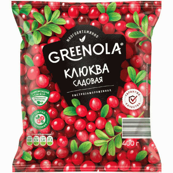 Клюква GREENOLA садовая зам. 400г - в магазине «Чижик»