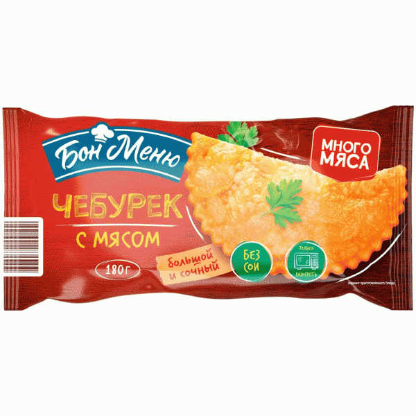 Чебурек БОН МЕНЮ с мясом зам. 180г - в магазине «Чижик»