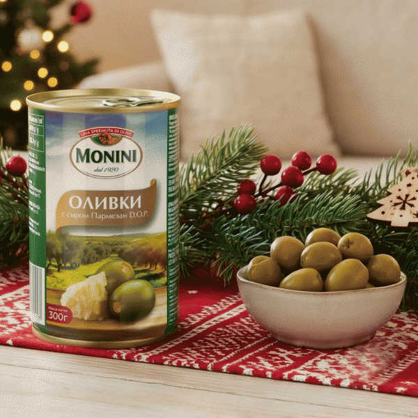 Оливки Monini с сыром Пармезан 300г - в магазине «Чижик»