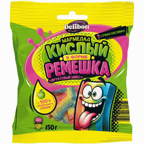 Мармелад DELIBON Фруктовый микс кислый 150г - в магазине «Чижик»