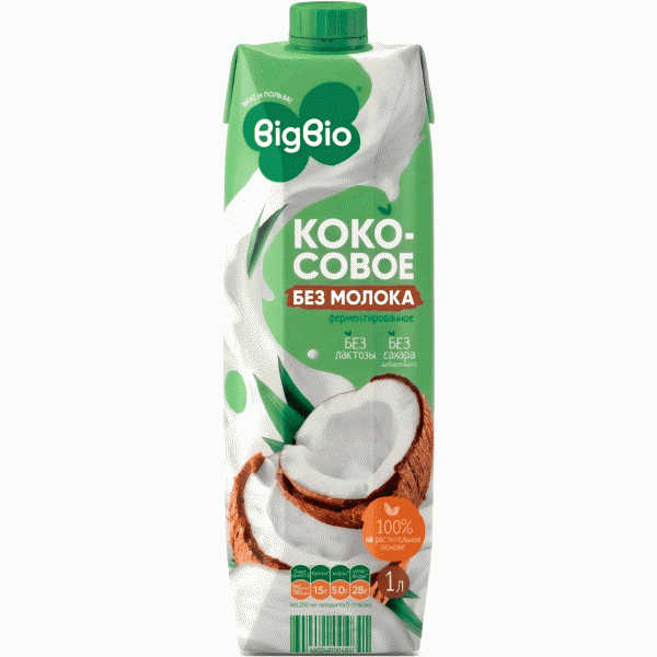 Напиток BIGBIO с кокосом на ячменно-нутовой основе 1л - в магазине «Чижик»