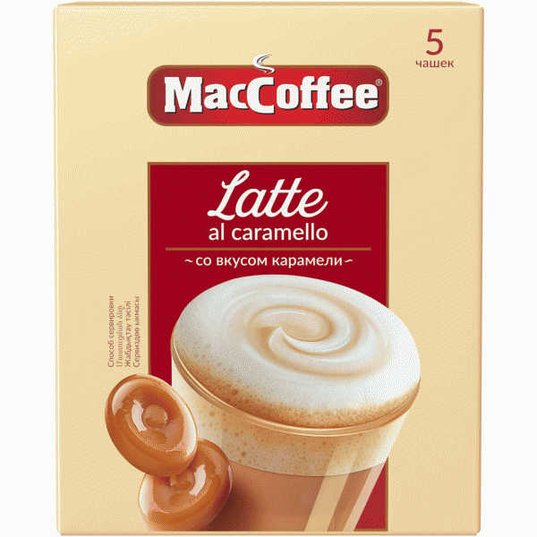 Напиток кофейный Maccoffee Latte 3в1 раств. со вк. карамели 110г - в магазине «Чижик»