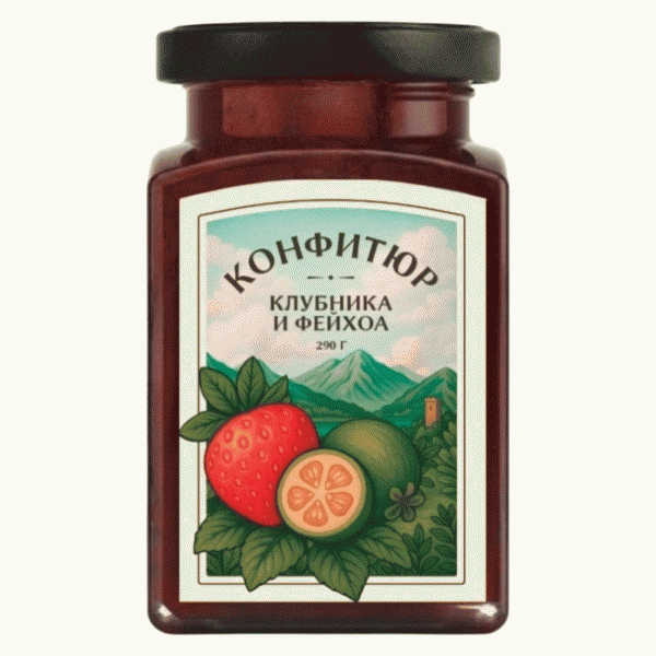 Конфитюр Медовый Дом Клубника и фейхоа 290г - в магазине «Чижик»