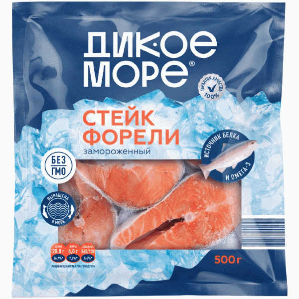 Форель ДИКОЕ МОРЕ радужная стейк 500г - в магазине «Чижик»