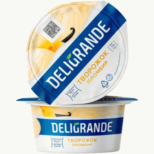 Творог DELIGRANDE Пломбир 6% 130г - в магазине «Чижик»