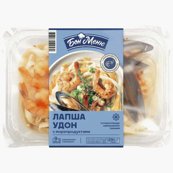 Лапша БОН МЕНЮ Удон с морепродуктами 295г - в магазине «Чижик»